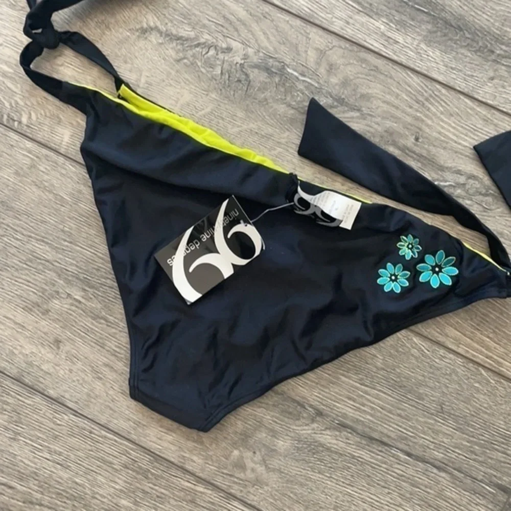 NWT 99 degrees swim black bikini bottoms sexy XL